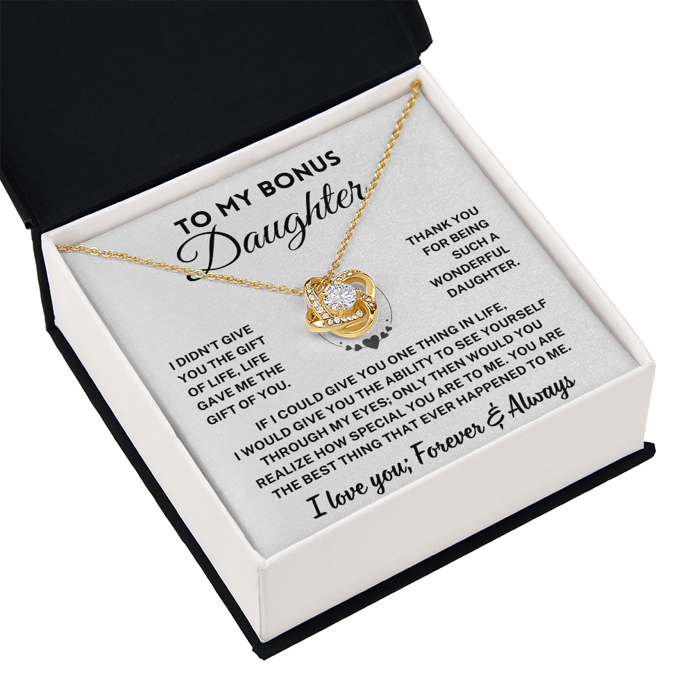 Bonus Daughter Gift, "Forever & Always", Knot Necklace