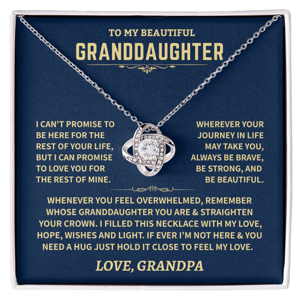 Granddaughter Gift From Grandpa, Knot Necklace