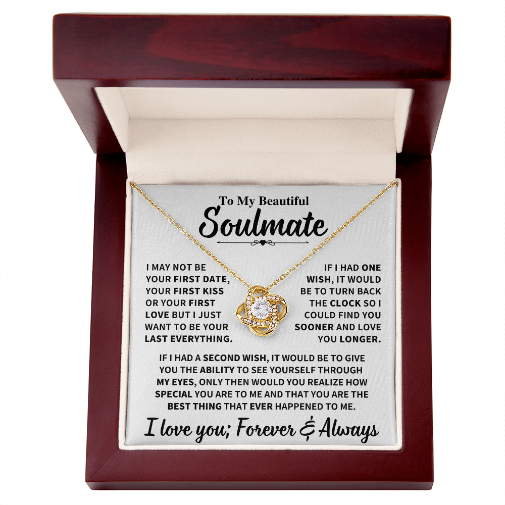 Soulmate Gift,"My Last Everything", Knot Necklace
