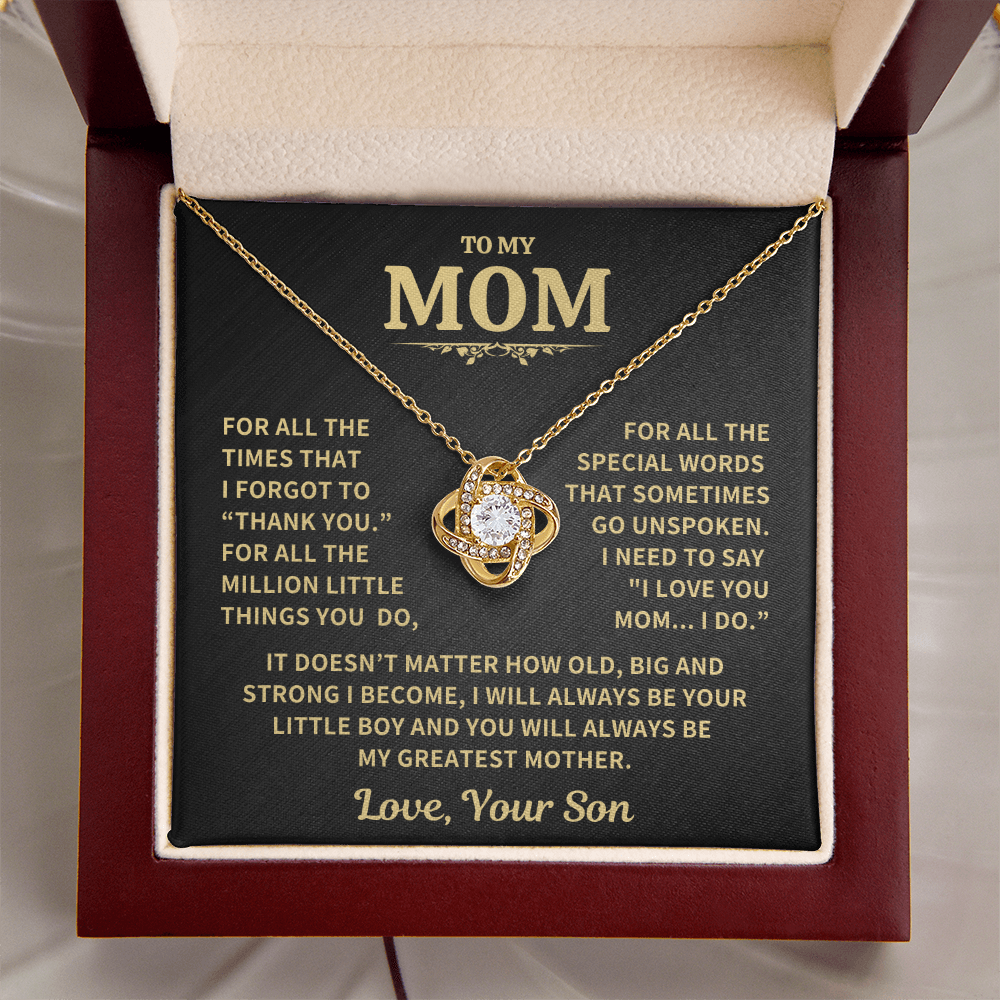 Gift For Mom From Son, "Thank You Necklace Gift"