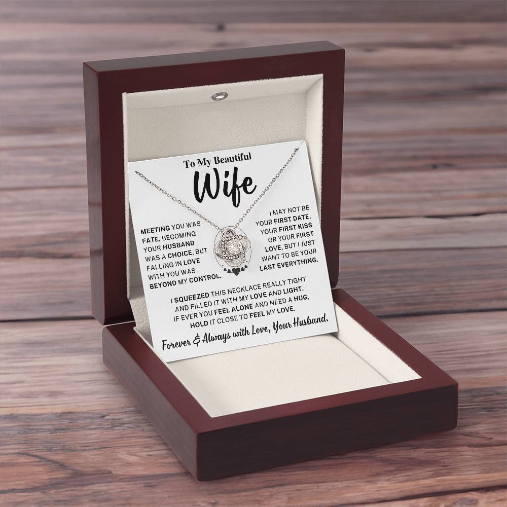 Wife Gift, "Meeting you was fate" Knot Necklace