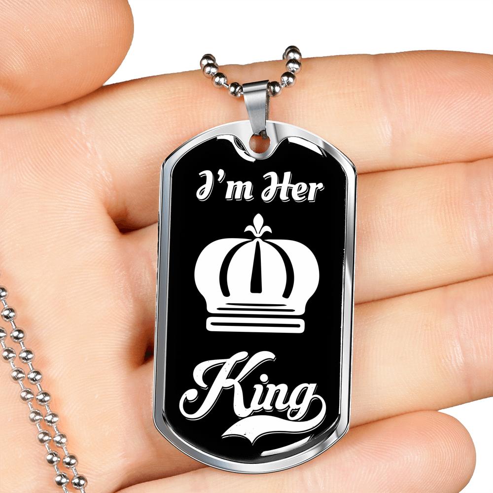 LUXURY DOG TAG BUNDLE; I Am His Queen and I Am Her King