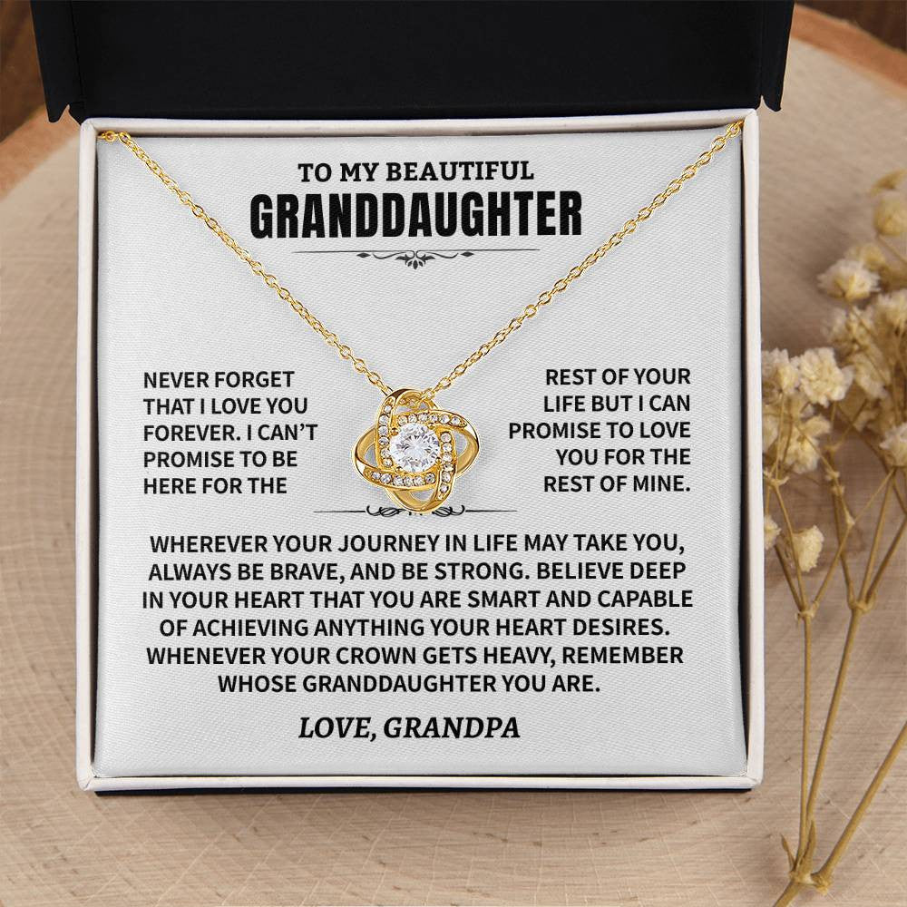 To My Granddaughter Gift From Grandpa, "Never Forget That I Love You"