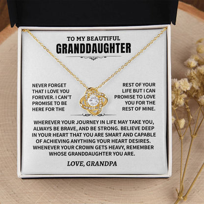 To My Granddaughter Gift From Grandpa, "Never Forget That I Love You"