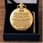To My Son - From Dad, Vintage-Style Gold Pocket Watch Gift Set