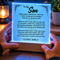 To My Son Gift From Dad - Keep Moving Forward, LED Acrylic Plaque