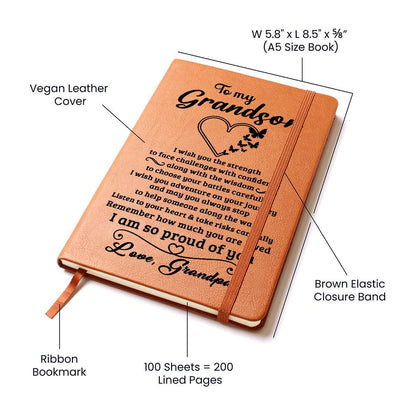 Grandson Gift From Grandpa, "Always Remember", Graphic Journal