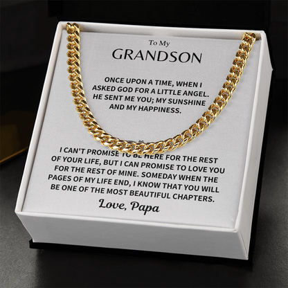 Grandson Gift, Cuban Chain - Love, Papa
