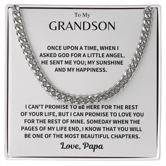 Grandson Gift, Cuban Chain - Love, Papa
