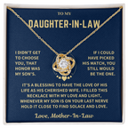 Daughter-In-Law Gift, "Filled With Love", Knot Necklace