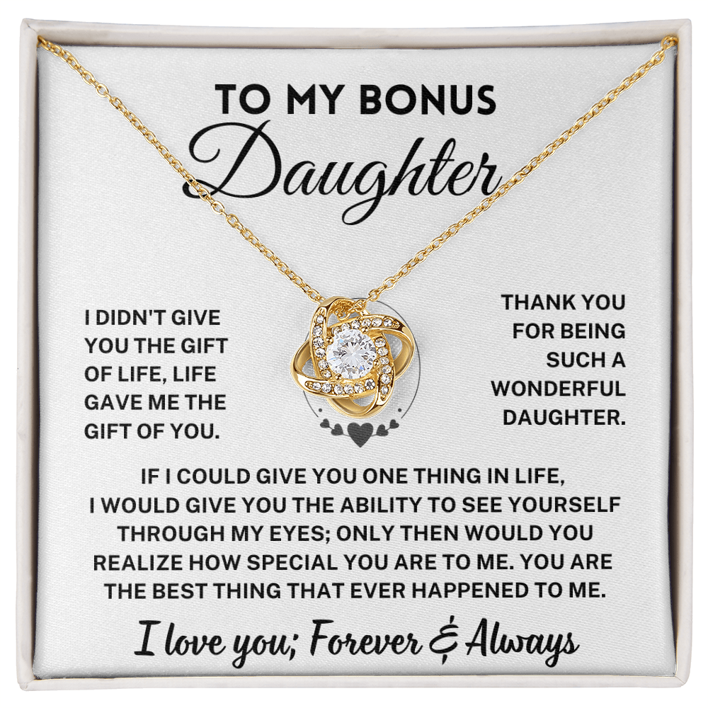 Bonus Daughter Gift,"Forever & Always", Knot Necklace