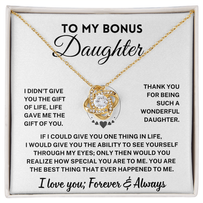 Bonus Daughter Gift,"Forever & Always", Knot Necklace