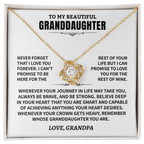 Granddaughter Gift From Grandpa, "Never Forget", Knot Necklace