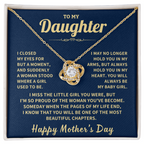 Daughter Gift,"Beautiful Chapters", Knot Necklace