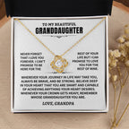 Granddaughter Gift From Grandpa, "Never Forget", Knot Necklace
