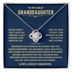 Great Granddaughter Gift From Great-Grandpa,"Never Forget",Knot Necklace