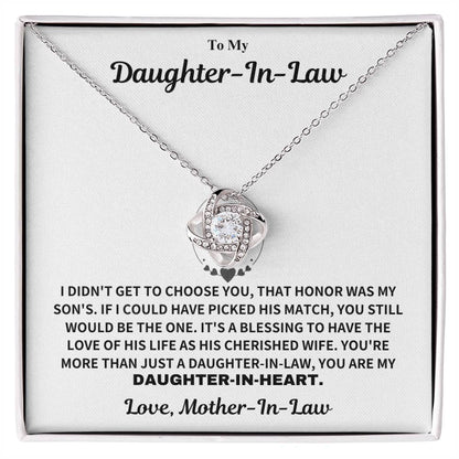 Daughter-In-Law Gift From Mother-in-Law, "Daughter In Heart Necklace Gift"