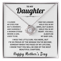 Daughter gift, "Always In My Heart", Knot Necklace