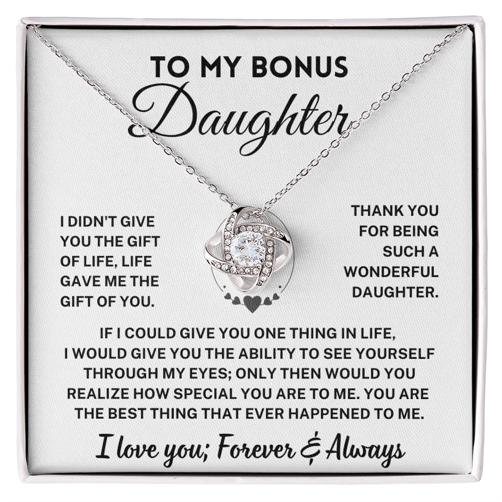 Bonus Daughter Gift,"Forever & Always", Knot Necklace