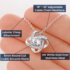 Daughter gift, "Always In My Heart", Knot Necklace