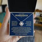 Great Granddaughter Gift From Great-Grandpa,"Never Forget",Knot Necklace