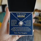 Mom Gift From Daughter, "Forever Grateful", Knot Necklace