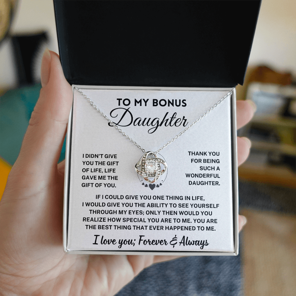 Bonus Daughter Gift,"Forever & Always", Knot Necklace