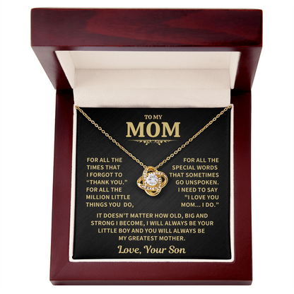 Gift For Mom From Son, "Thank You Necklace Gift"