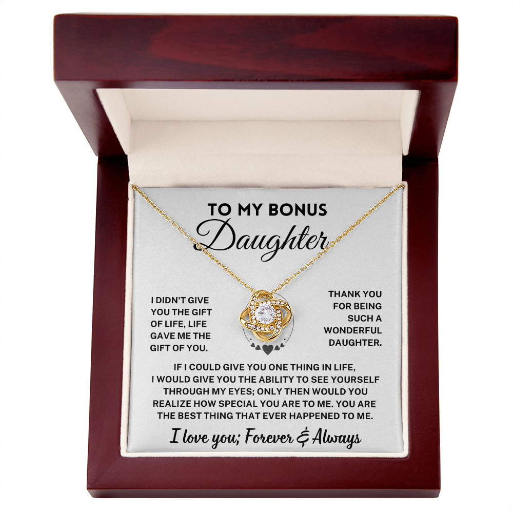 Bonus Daughter Gift,"Forever & Always", Knot Necklace
