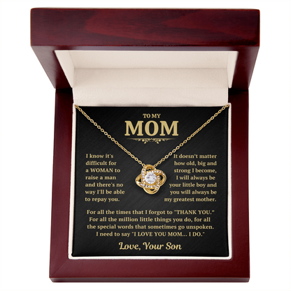 Thank You Mom Necklace Gift From Son