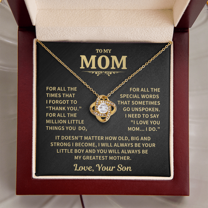 Gift For Mom From Son, "Thank You Necklace Gift"