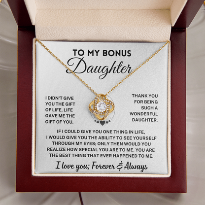 Bonus Daughter Gift,"Forever & Always", Knot Necklace