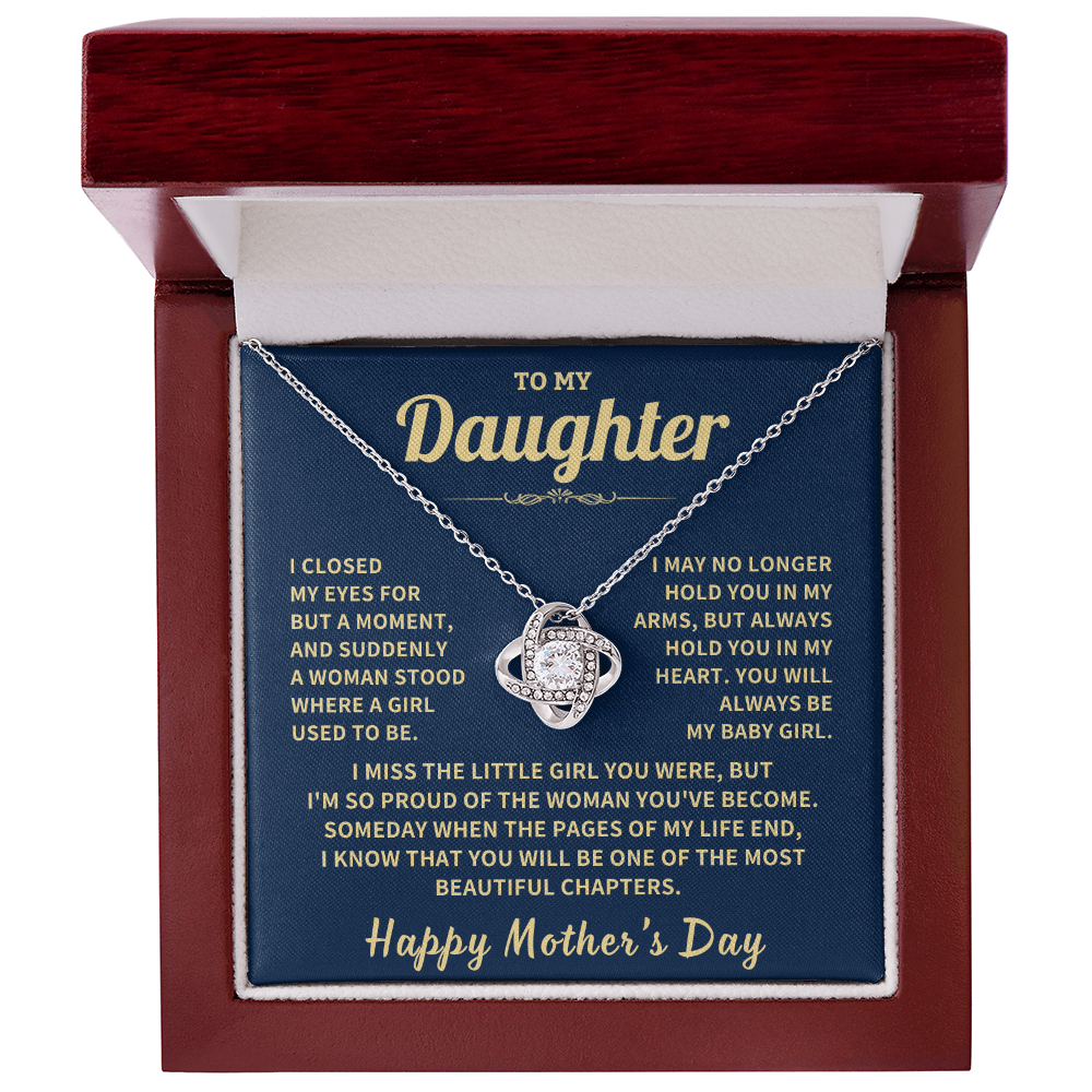 Daughter Gift,"Beautiful Chapters", Knot Necklace
