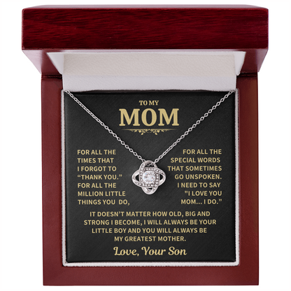Mom Gift From Son ,"Thank You",Knot Necklace