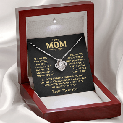 Mom Gift From Son ,"Thank You",Knot Necklace