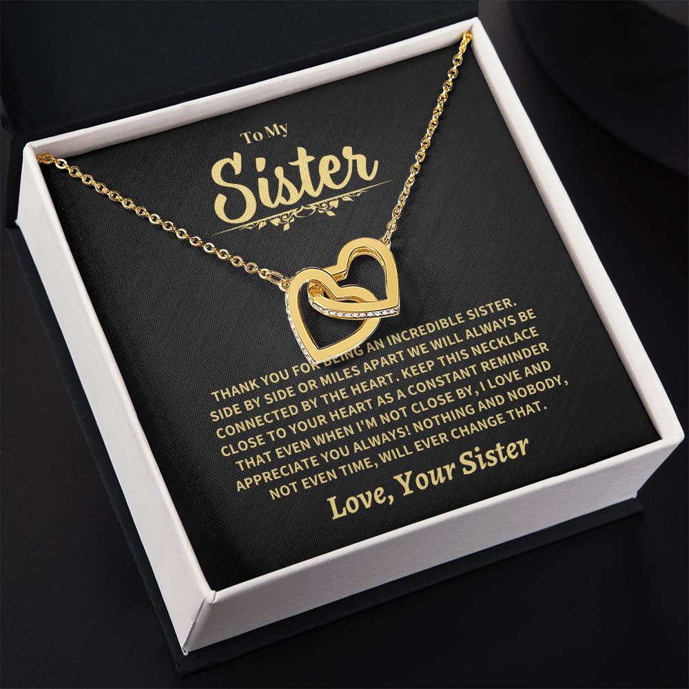 Sister Gift-Interlocking Hearts Necklace