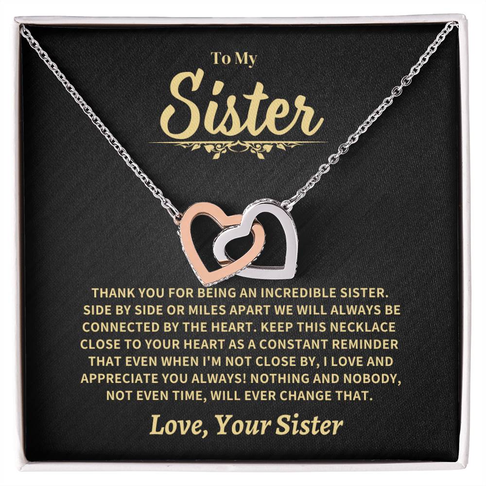 Sister Gift-Interlocking Hearts Necklace