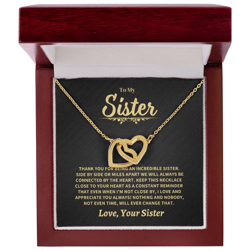 Sister Gift-Interlocking Hearts Necklace