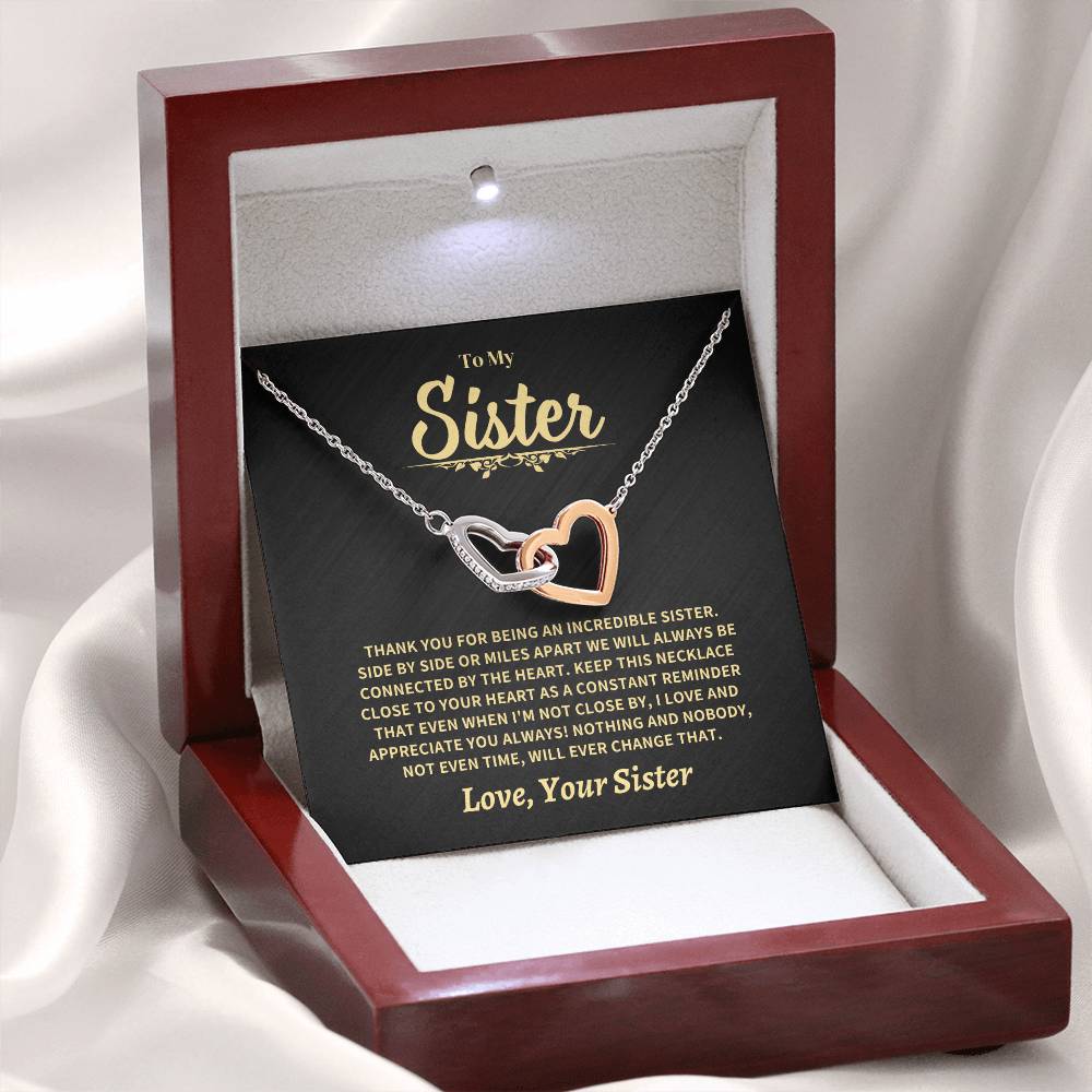 Sister Gift-Interlocking Hearts Necklace