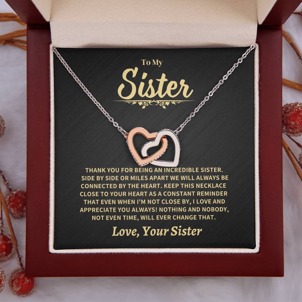 Sister Gift-Interlocking Hearts Necklace