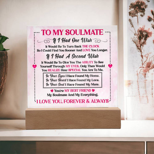 Soulmate Gift- My Best Friend, My Everything- Square Acrylic Plaque