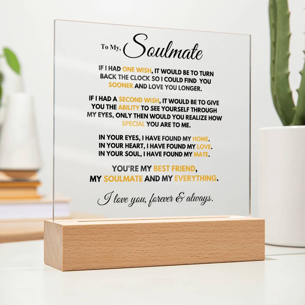 Soulmate Gift- My Everything- Square Acrylic Plaque