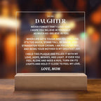 Daughter Gift, From Mom, "Straighten Your Crown", Square Acrylic Plaque,