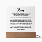 To My Son Acrylic Plaque From Mom  – A Gift He’ll Treasure Forever 💙