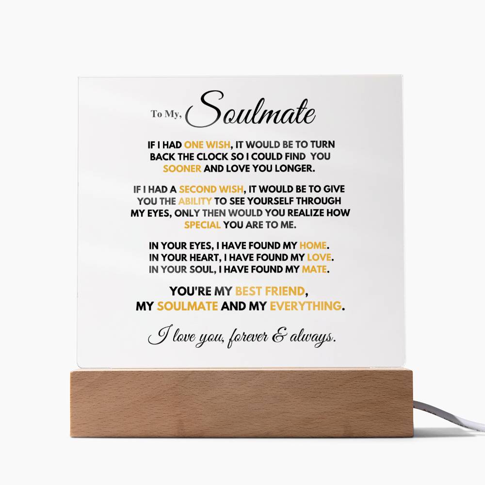 Soulmate Gift- My Everything- Square Acrylic Plaque