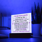 Soulmate Gift- My Best Friend, My Everything- Square Acrylic Plaque