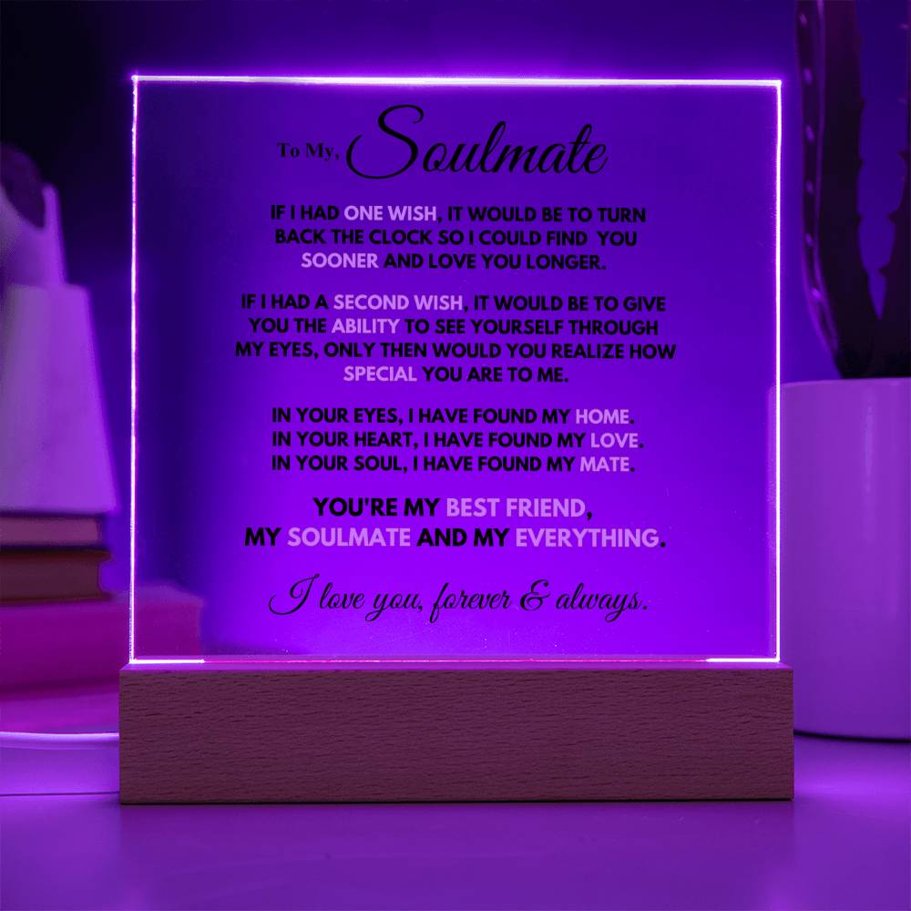 Soulmate Gift- My Everything- Square Acrylic Plaque