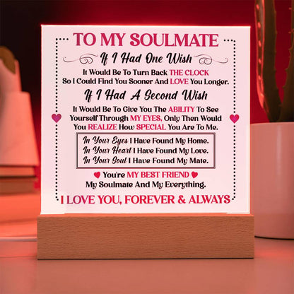 Soulmate Gift- My Best Friend, My Everything- Square Acrylic Plaque