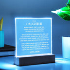 Daughter Gift, From Mom, "Straighten Your Crown", Square Acrylic Plaque,