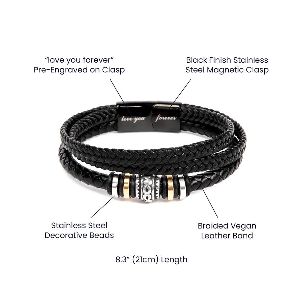 Gift For Grandson-Love You Forever Bracelet-From Grandpa